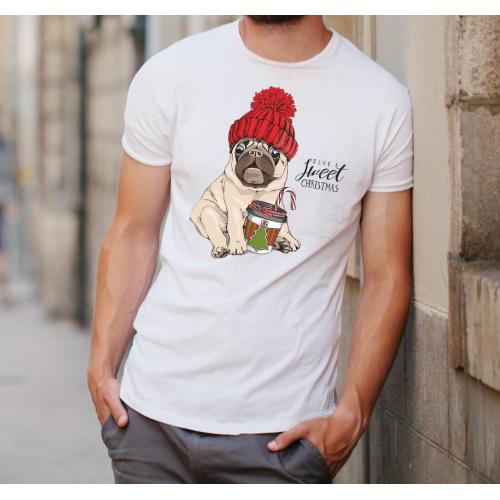 T-shirt oversize DTG Pig Merry Chrismas