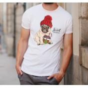 T-shirt oversize DTG Pig Merry Chrismas