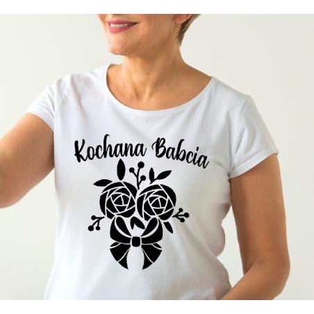 T-shirt lady Kochana Babcia kokarda