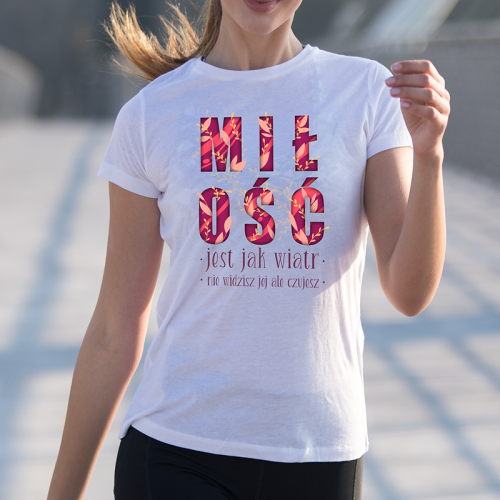 T-shirt lady slim DTG Miłość