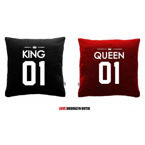 Poduszki King 01 & Queen 01  2 szt black/red
