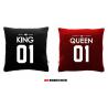 Poduszki King 01 & Queen 01  2 szt black/red