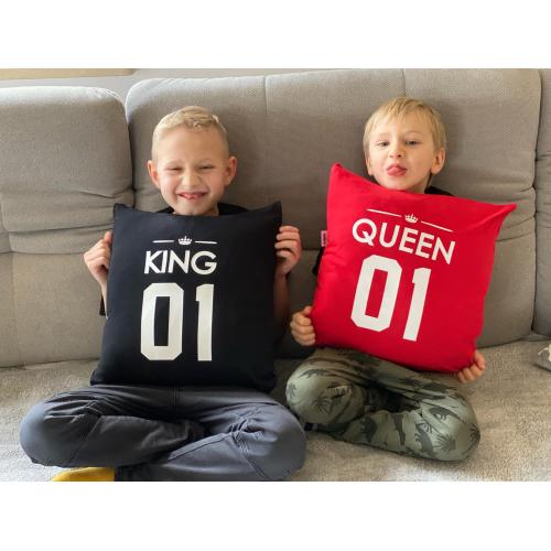 Poduszki King 01 & Queen 01  2 szt black/red
