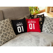 Poduszki King 01 & Queen 01  2 szt black/red