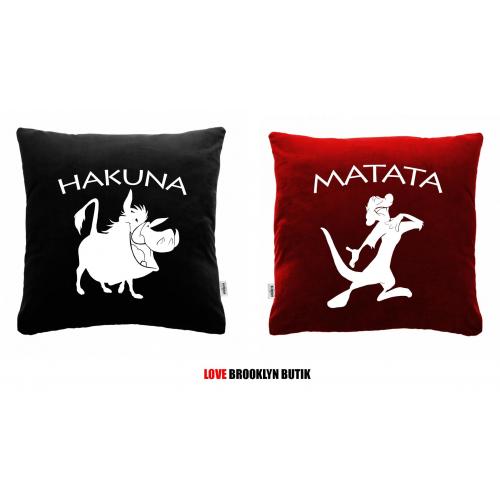 Poduszki Hakuna Matata2 szt black/red