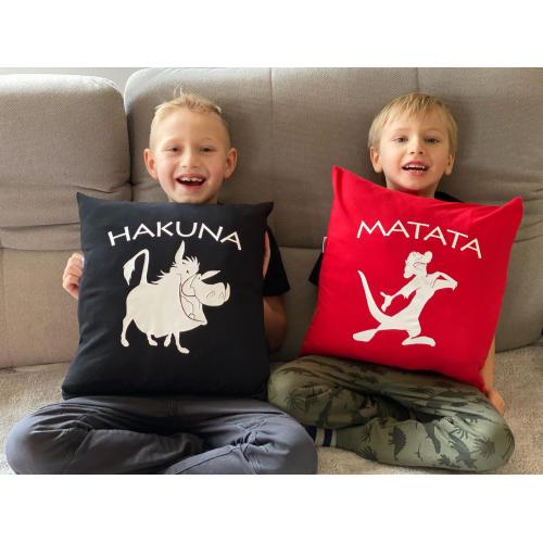 Poduszki Hakuna Matata2 szt black/red