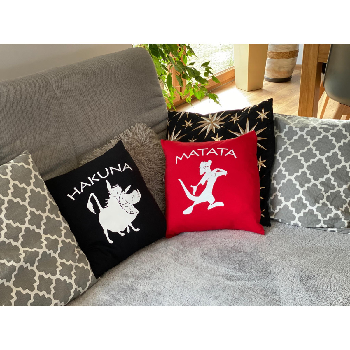 Poduszki Hakuna Matata2 szt black/red