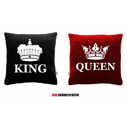 Poduszki King 01 & Queen 01 LION 2 szt black/red
