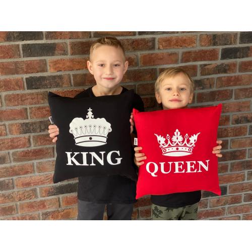 Poduszki King 01 & Queen 01 LION 2 szt black/red