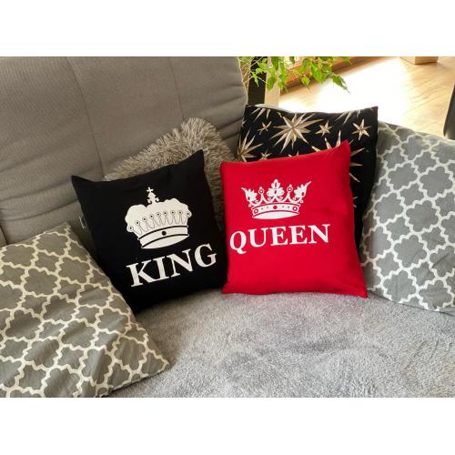 Poduszki King 01 & Queen 01 LION 2 szt black/red