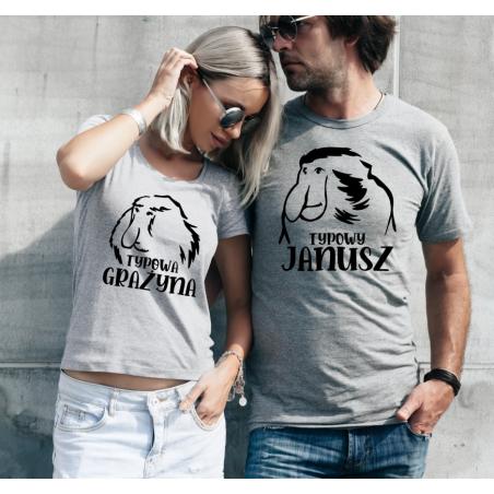 T-shirty dla par Typowa Janusz Typowa Grażyna szara