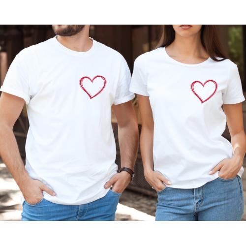 Koszulki z sercem dla par
