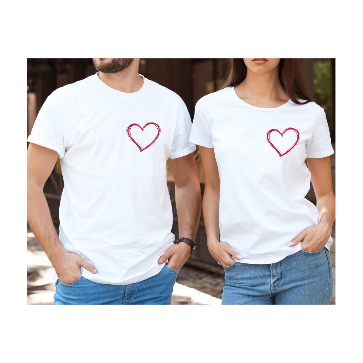 Koszulki z sercem dla par