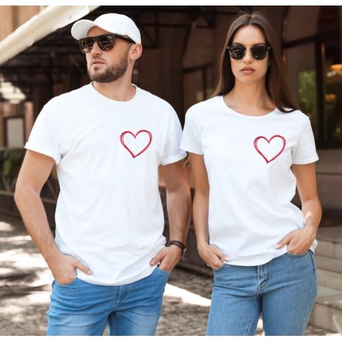 Koszulki z sercem - zestaw na walentynki