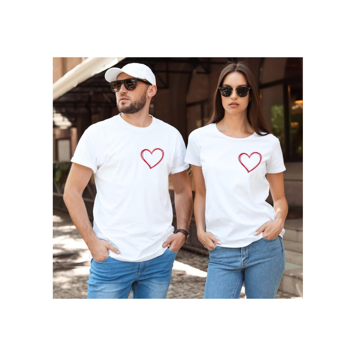 Koszulki z sercem - zestaw na walentynki