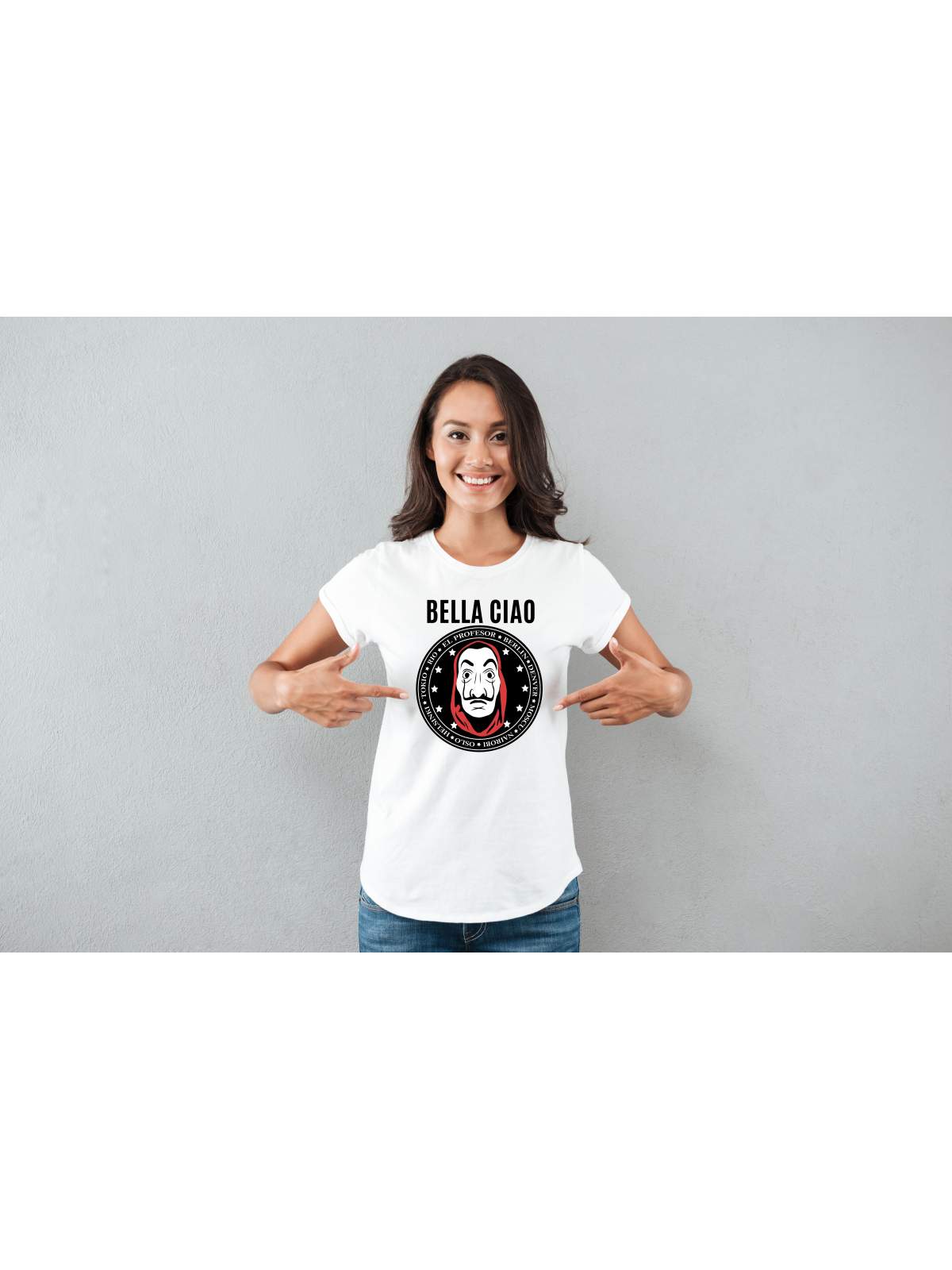 T-shirt lady slim DTG  bella ciao