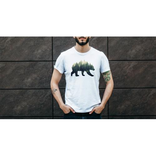 T-shirt oversize DTG Niedźwiedź forest