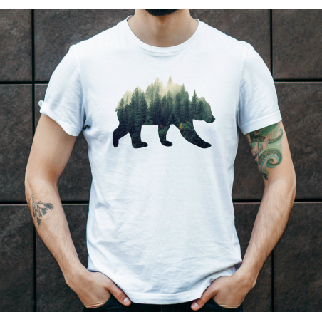 T-shirt oversize DTG Niedźwiedź forest