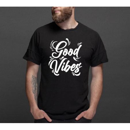 T-shirt oversize czarny Good Vibes