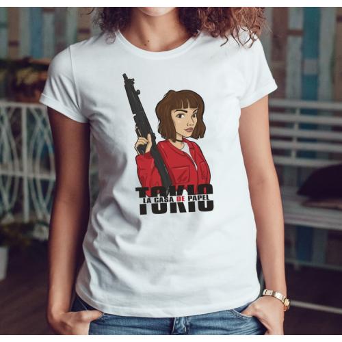 T-shirt lady slim DTG Maska...