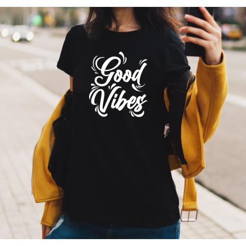 T-shirt lady czarna Good Vibes