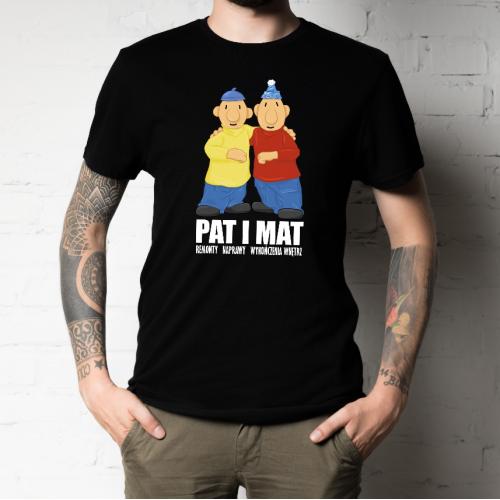 T-shirt oversize czarny Pat...