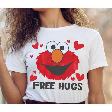 T-shirt lady slim DTG Free Hugs