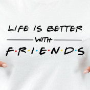 T-shirt lady slim DTG Life is better with friends
