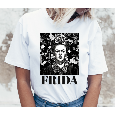 T-shirt lady slim DTG  Frida black