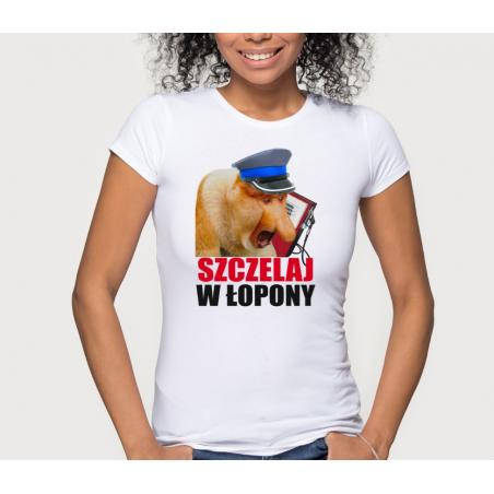 T-shirt lady slim DTG Szczelaj w łopony