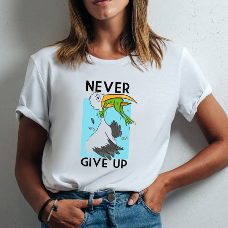 T-shirt lady slim DTG never give up