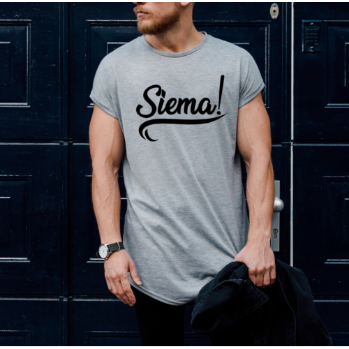 T-shirt oversize szara Siema