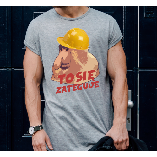 T-shirt oversize szara To...