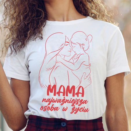 T-shirt lady slim DTG Mama najważniejsza osoba