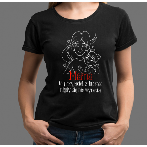 T-shirt lady czarna Mama to...