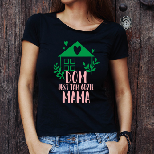 T-shirt lady czarna Dom...