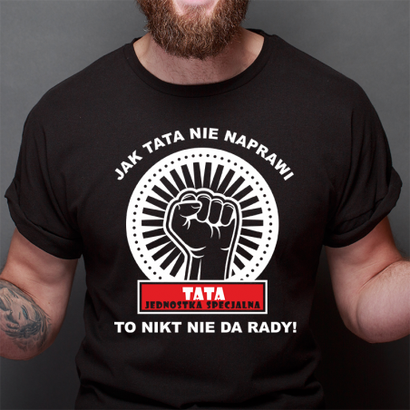 T-shirt czarny Tata jednostka Specjalna 2