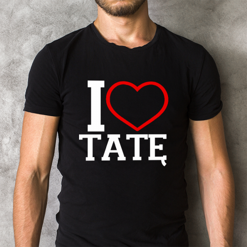 T-shirt czarny I Love Tatę