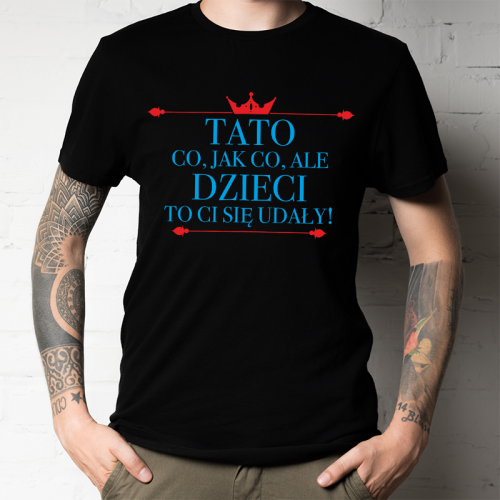 T-shirt czarny Tato Dzieci...