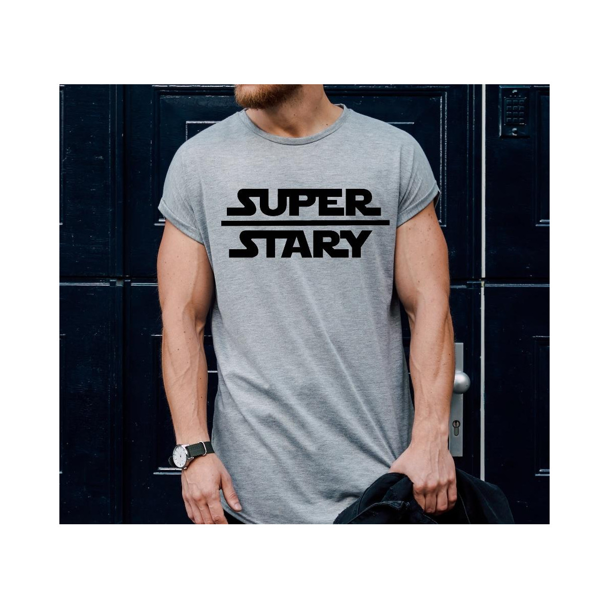 T-shirt oversize Najlepszy tata to ten z brodą