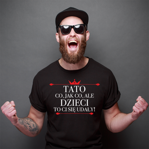 T-shirt czarny Tato Dzieci...