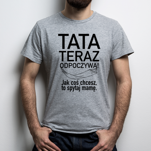 T-shirt oversize szary Tata...