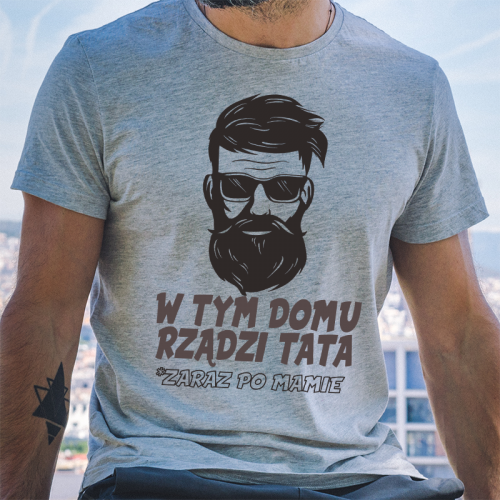 T-shirt oversize szara W...