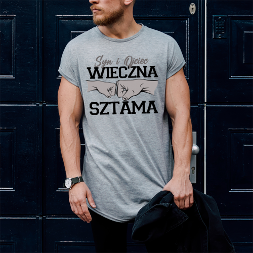 T-shirt oversize szara...