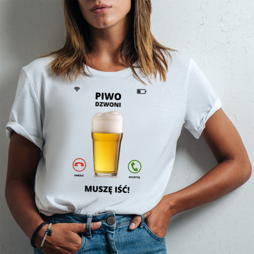 T-shirt lady slim DTG Piwo...