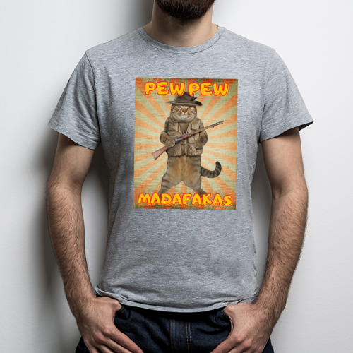 T-shirt oversize szary Pew!...