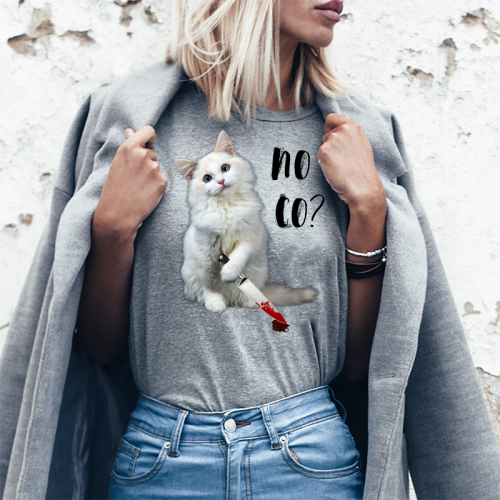 T-shirt Lady szary No co? 2