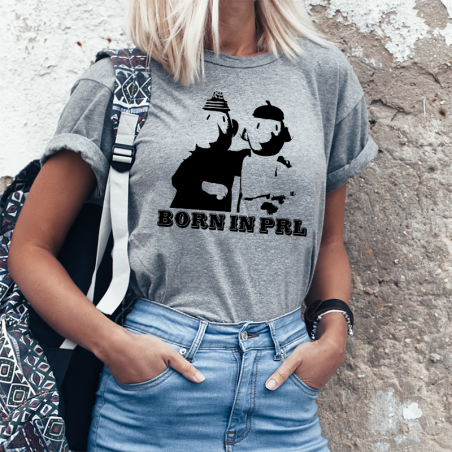 T-shirt Lady szary Born In PRL Sztama