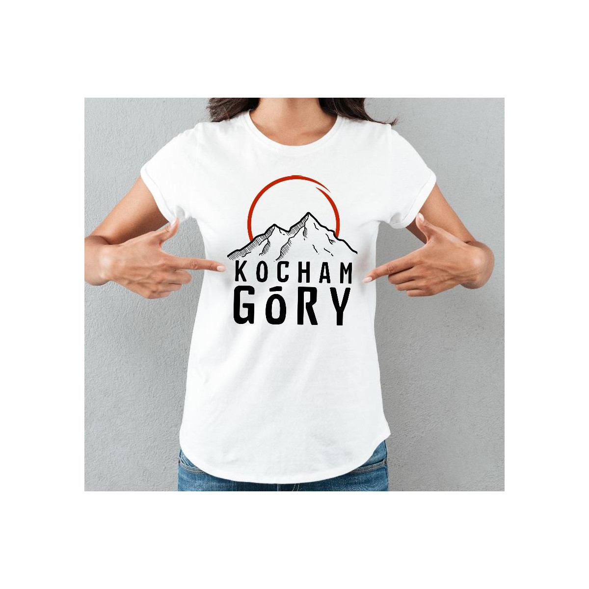T-shirt lady slim DTG  Kocham góry