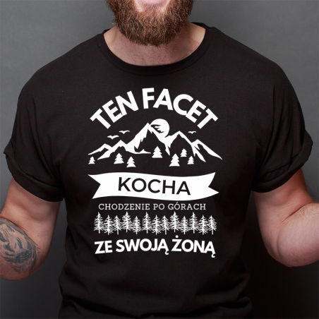T-shirt Oversize Czarny | Ten facet kocha chodzenie po górach